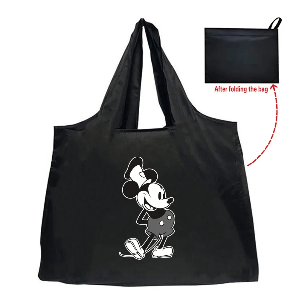 Tote Bag Eco-Friendly Folding Shopping Bag Reusable Portable Shoulder Handbag for Travel Grocery Fashion Mickey Mouse Series