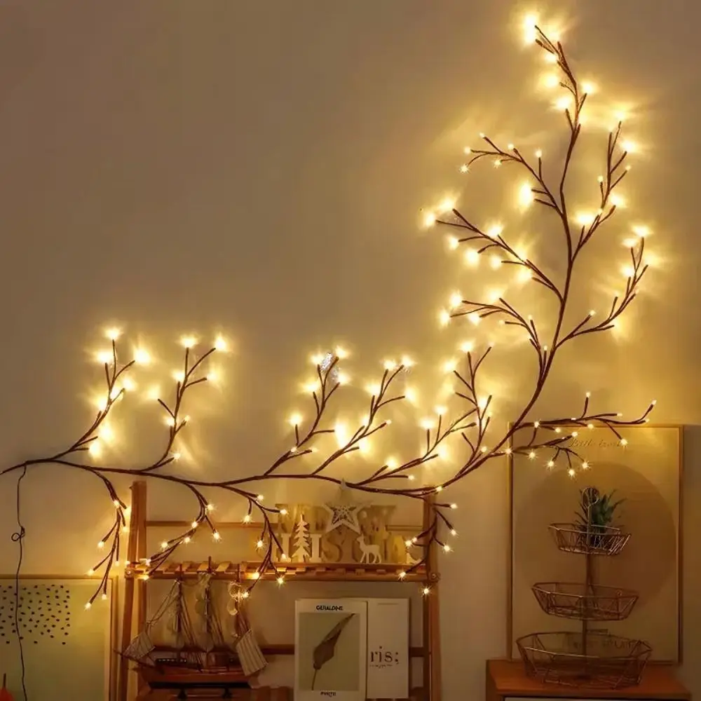 48/72/96 LED Vine Decorative Lights 8 Lighting Mode Bendable Indoor String Lights USB Powered Willow Vine Branch Lights