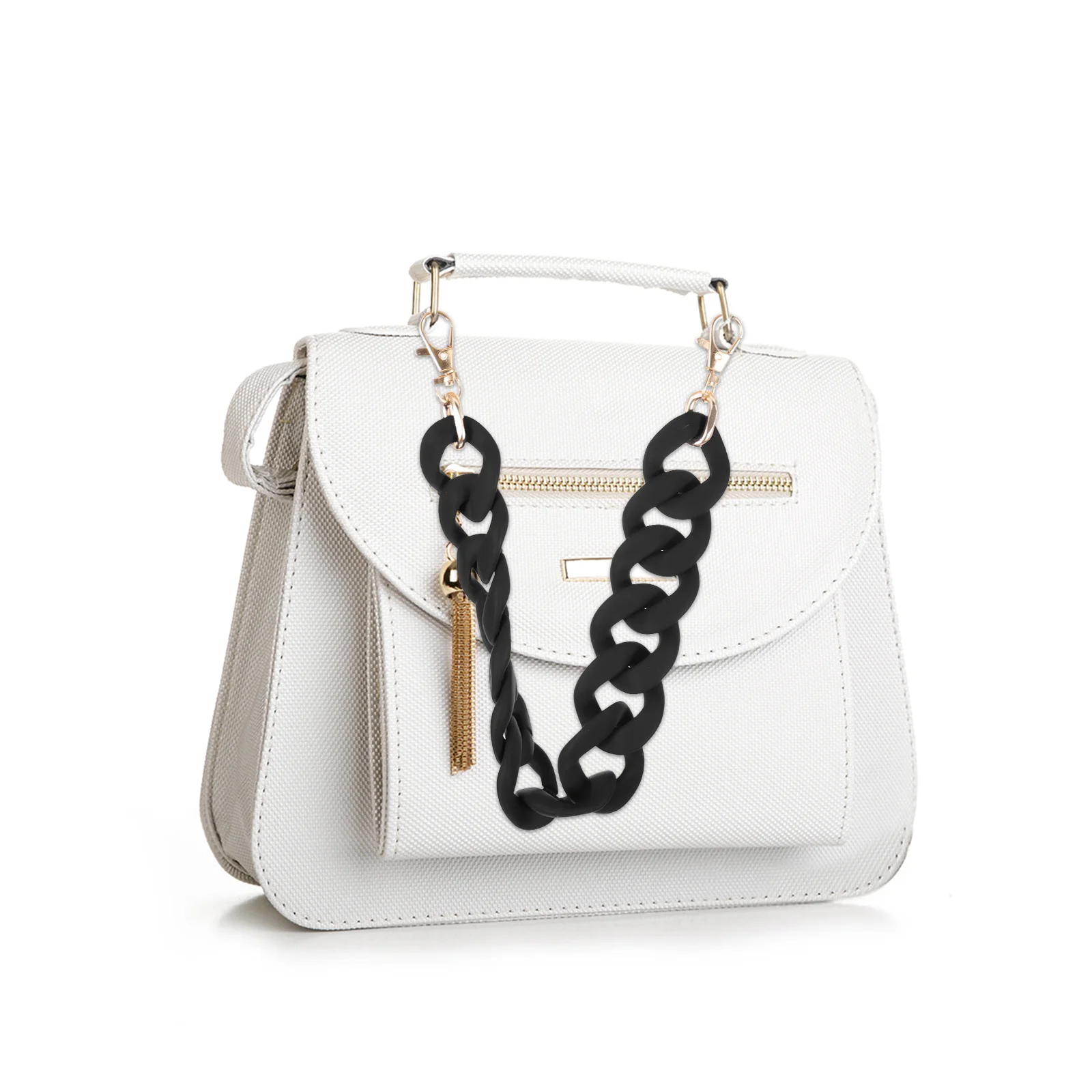 

Frosted Rubber Bag Chain Strap Red Black Plastic Durable Chains Replace Handbag Handles Lightweight Stylish Girls DIY Clutch