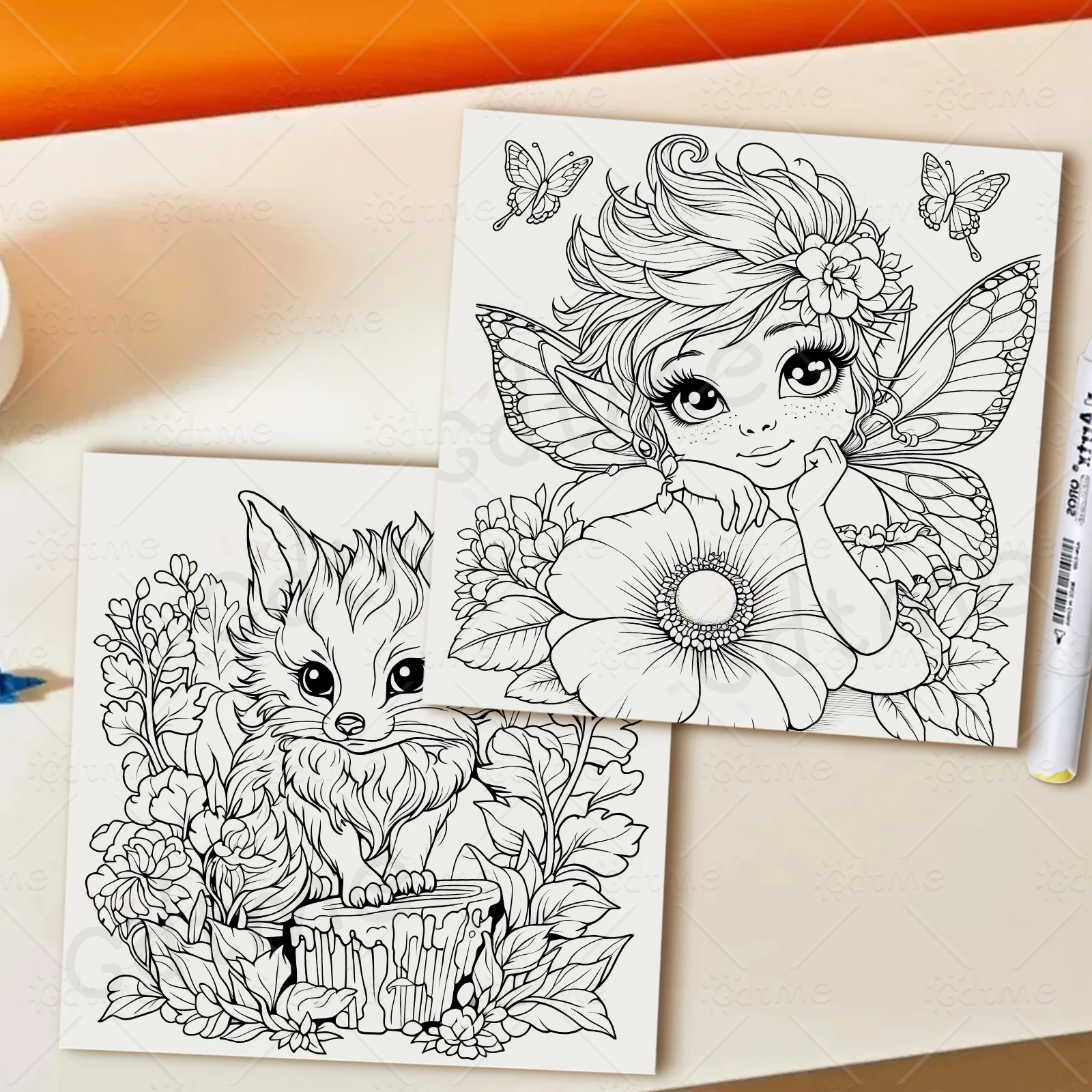 Fantasy-Kreaturen Malbuch für Erwachsene mit einfachen Cartoon-Mustern zur Entspannung, DIY-Mal- und Zeichenbücher – Detail 8