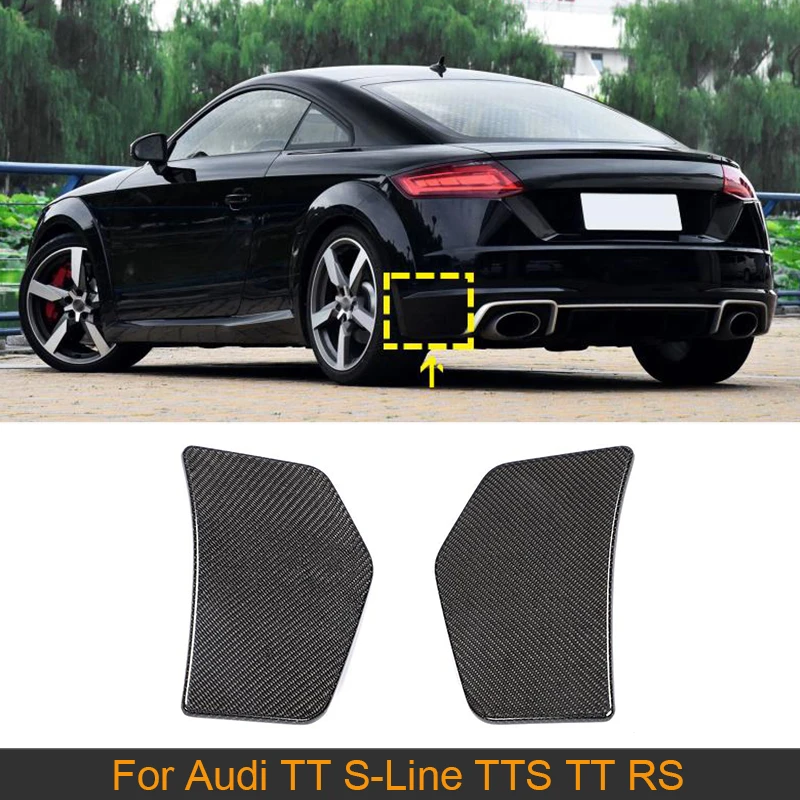 

Carbon Fiber Rear Bumper Canards Splitters For Audi TT S-line TTS TT RS 2016 - 2018 Rear Bumper Canards Fins Splitters