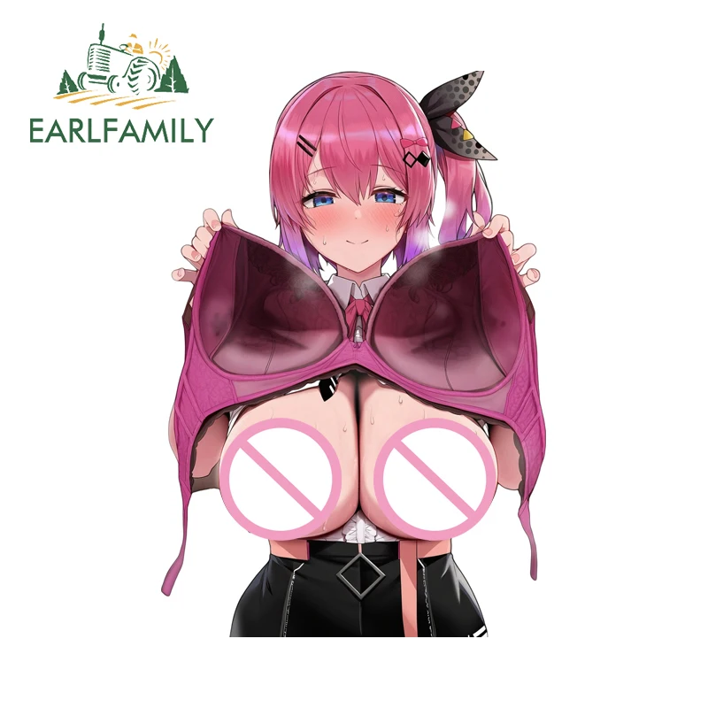 

EARLFAMILY Car Stickers For Hentai Girl Nice Chest Campervan Toolbox JDM DIY Decal Graffiti Sticker Computer Host Decoration