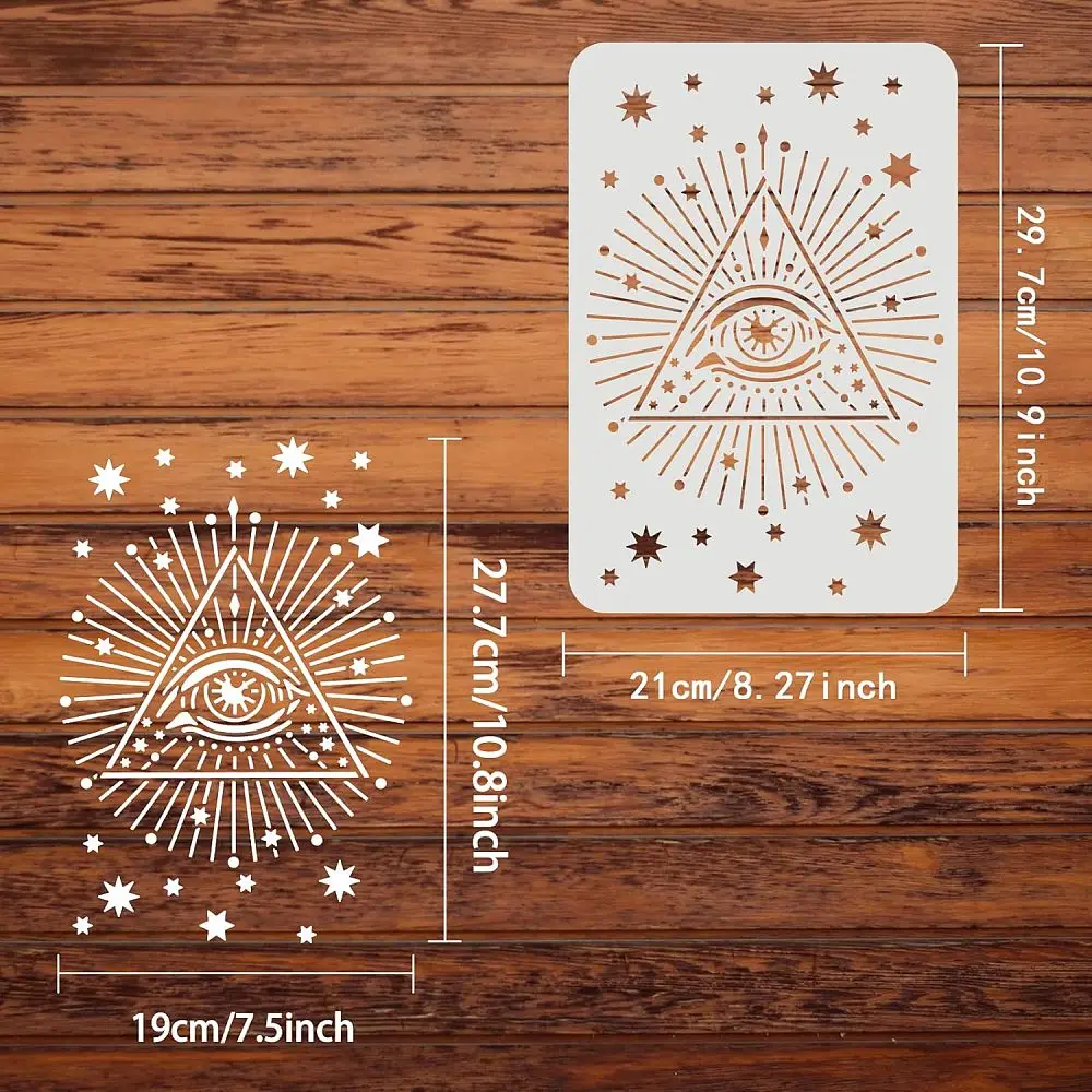 1 قطعة الاستنسل 29.7x21 سنتيمتر مثلث نجوم نمط الاستنسل البلاستيك اللوحة الاستنسل قابلة لإعادة الاستخدام نجوم قالب ديكور للرسم