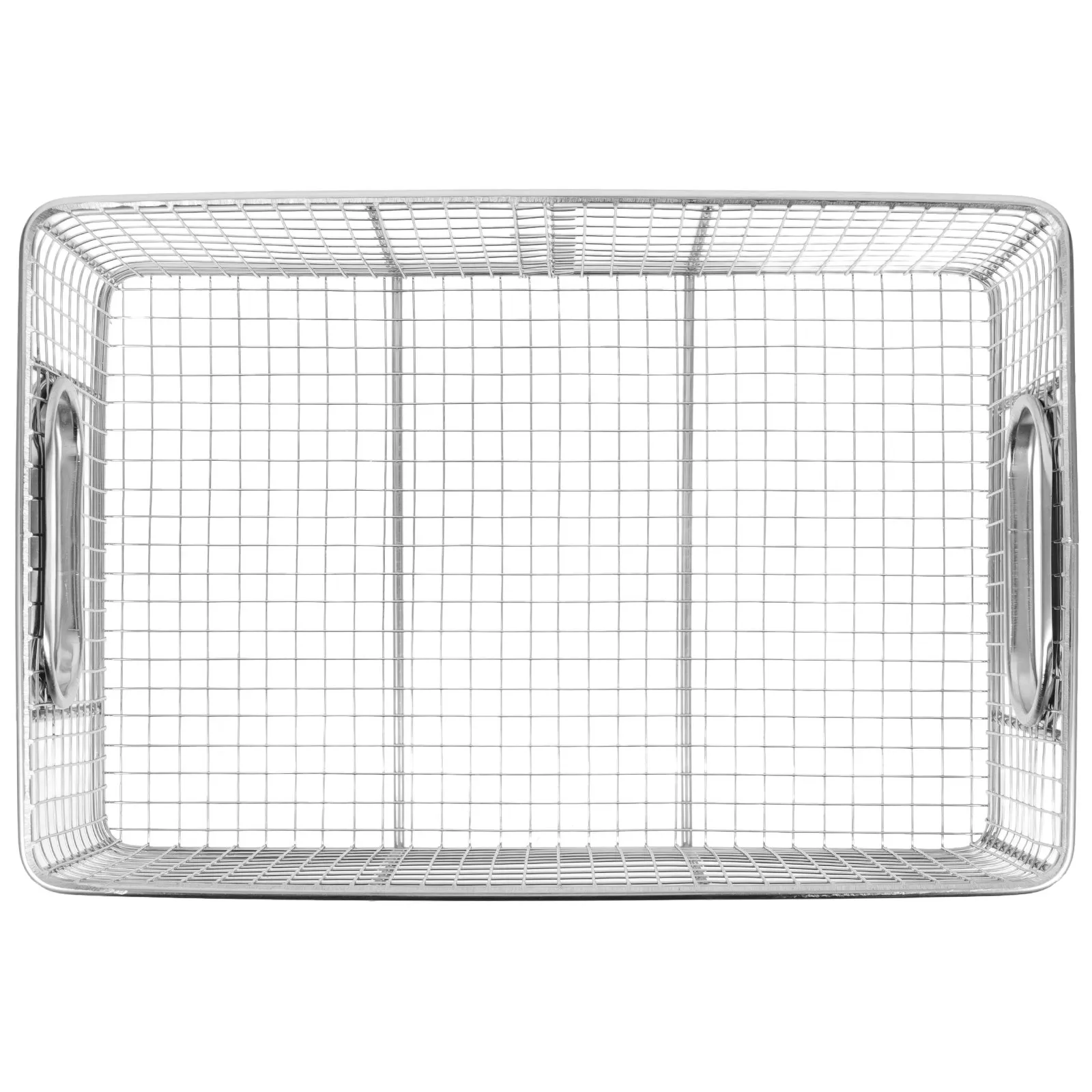 Cesta de malla de acero inoxidable de alta resistencia, ideal para papas fritas, pollo, fideos, aperitivos, con mango ergonómico