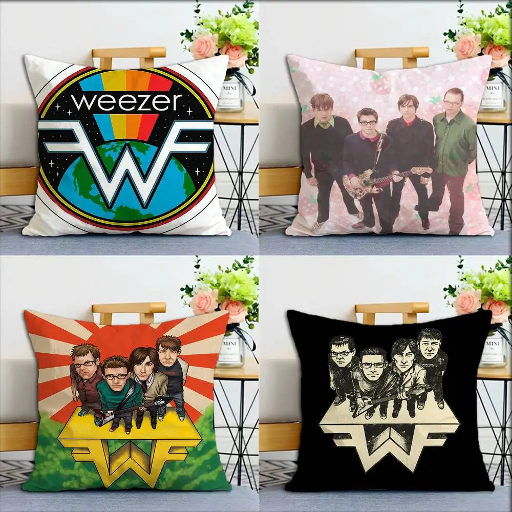 

Band W-Weezer World Various Sizes Square Pillow Case For Car Home Bedchamber Decor