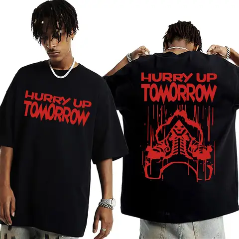 The Weeknd Hurry Up Tomorrow 새 앨범 T 셔츠 남성 여성 2025 음악 투어 콘서트 T 셔츠 남성 빈티지 힙합 캐주얼 Tshirt 탑