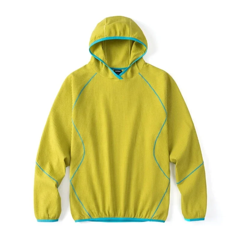 Women Breathable Waffle Knit Hoodie - Soft Touch Textured Pullover Sweatshirt for Spring & Autumn Layering