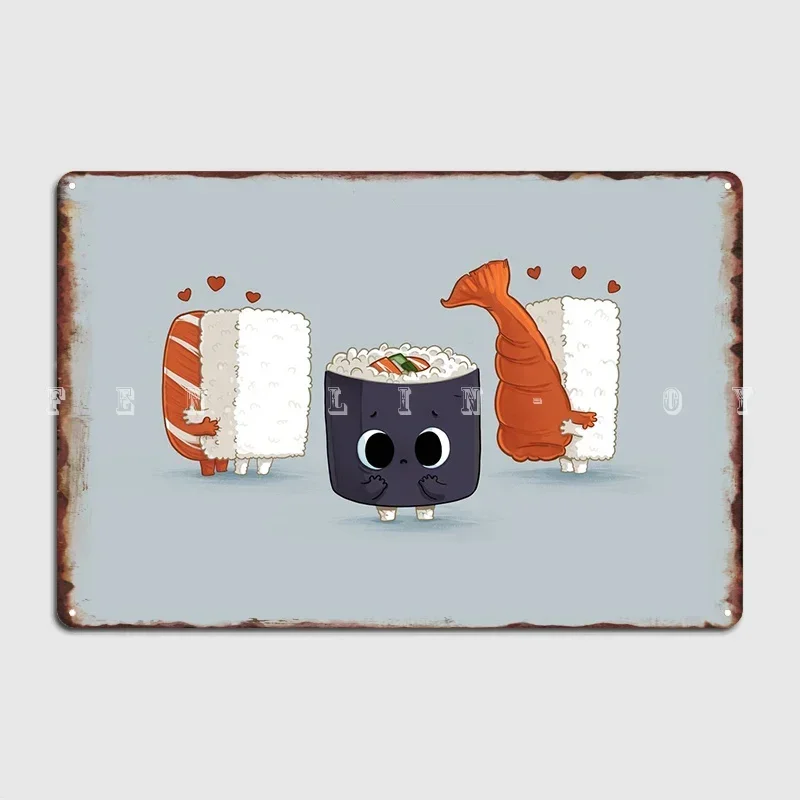 Lonely Sushi Metallschild Poster Kino Wohnzimmer Pub Garage Personalisierbare Wanddekoration Blechschild Poster