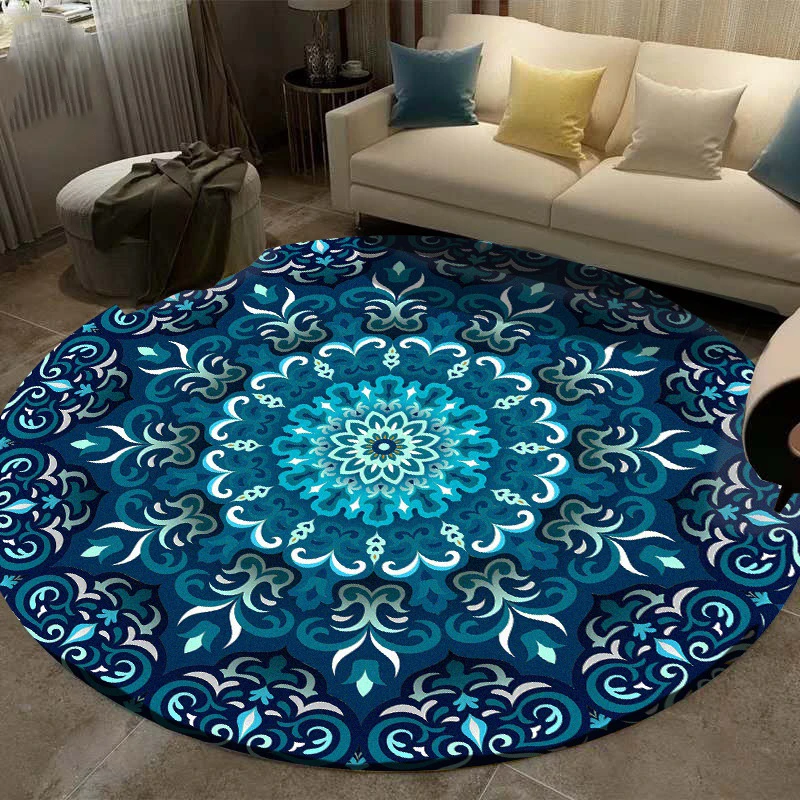 Round Carpet Ethnic Mandala Living Room  Floor Mat Chair Sofa Children   Decorative  Mode