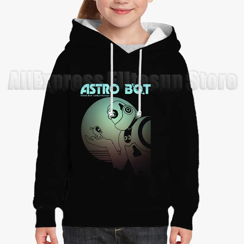 Astro Bot Astronaut Hoodie Girls Fashion Waterproof Children Outwear Clothes Autumn Casual Baby Boys Kids Long Sleeve