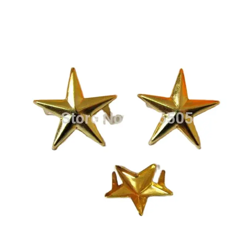 30pcs/lot 20mm Gold Studs Pentagram Spots Punk Rock DIY Metal Spikes Bag Shoes Bracelet Clothes Spikes and Rivet