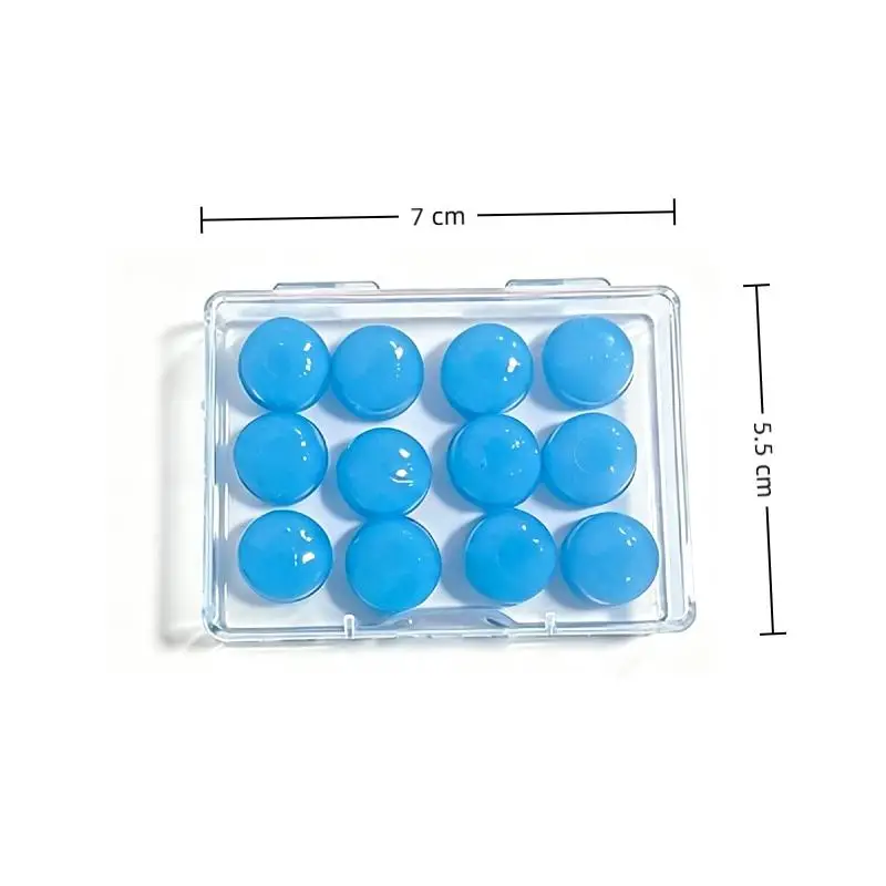 12Pcs/box Reusable Earplugs Silicone Ear Plugs For Sleeping Swimming Traveling Studying Noise Reduction Flexible Ear Plugs