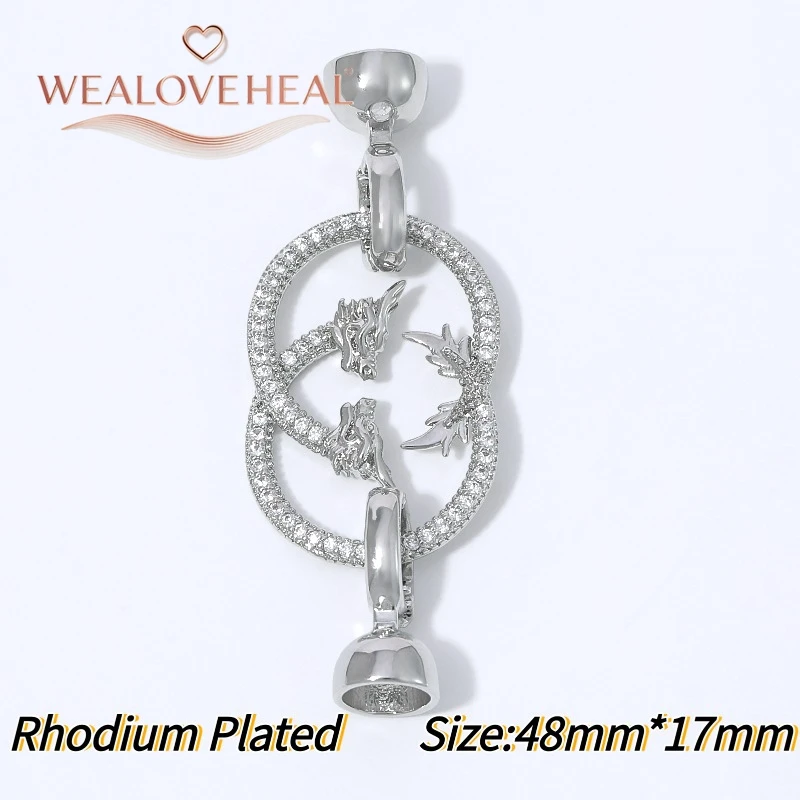 18K vergoldeter Messing-Doppel-C-Doppel-Drachenperlenverschluss, mikrobesetzter CZ-Verbinder mit Schalenenden für DIY-Schmuckherstellung. – Detail 20