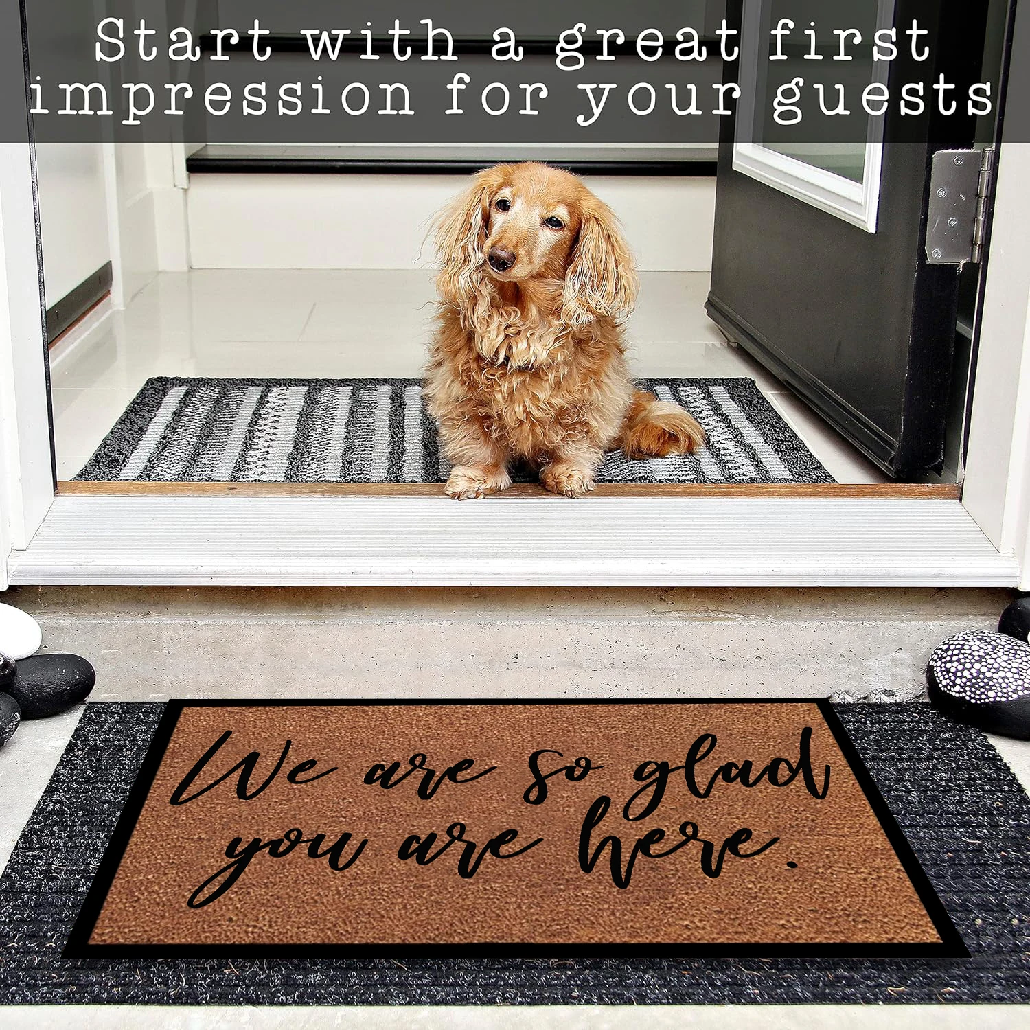 Waterproof Non-Slip Door Mat, So Glad You Are Here Doormat, Business Foot Mat, Entryway Rug, Room Decor, Original