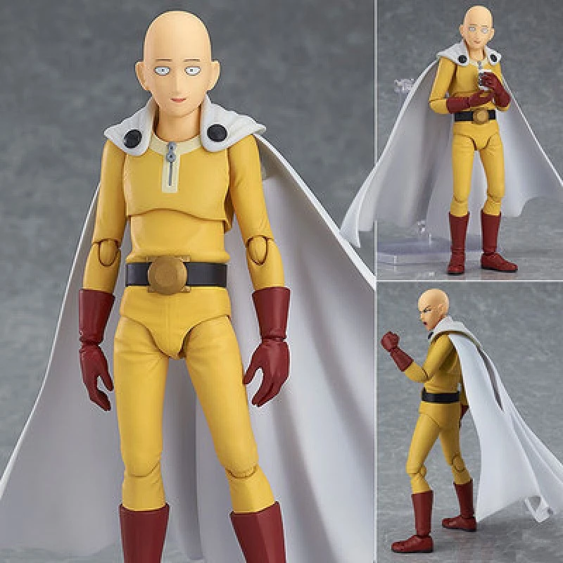 Figma 310 um soco-homem saitama figura de ação pvc anime coleção cabeça careca saitama estatueta móvel modelo brinquedos para presentes 15cm