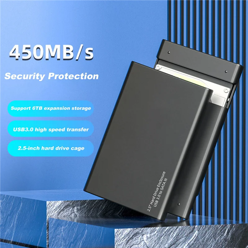 2.5 Inch SATA SSD HDD Enclosure USB3.0 Mobile Hard Drive Cases Portable External Hard Drive Case for