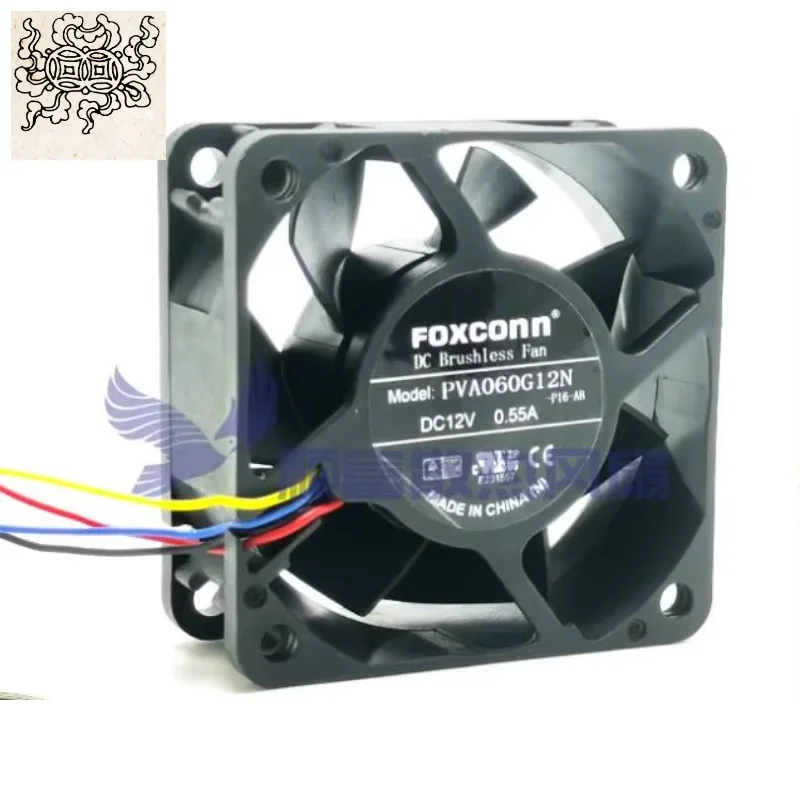 Ltsf لـ FOXCONN PVA060G12N DC 12V 0.55A 60x60x25mm 4-Wire Server Cooling Fan