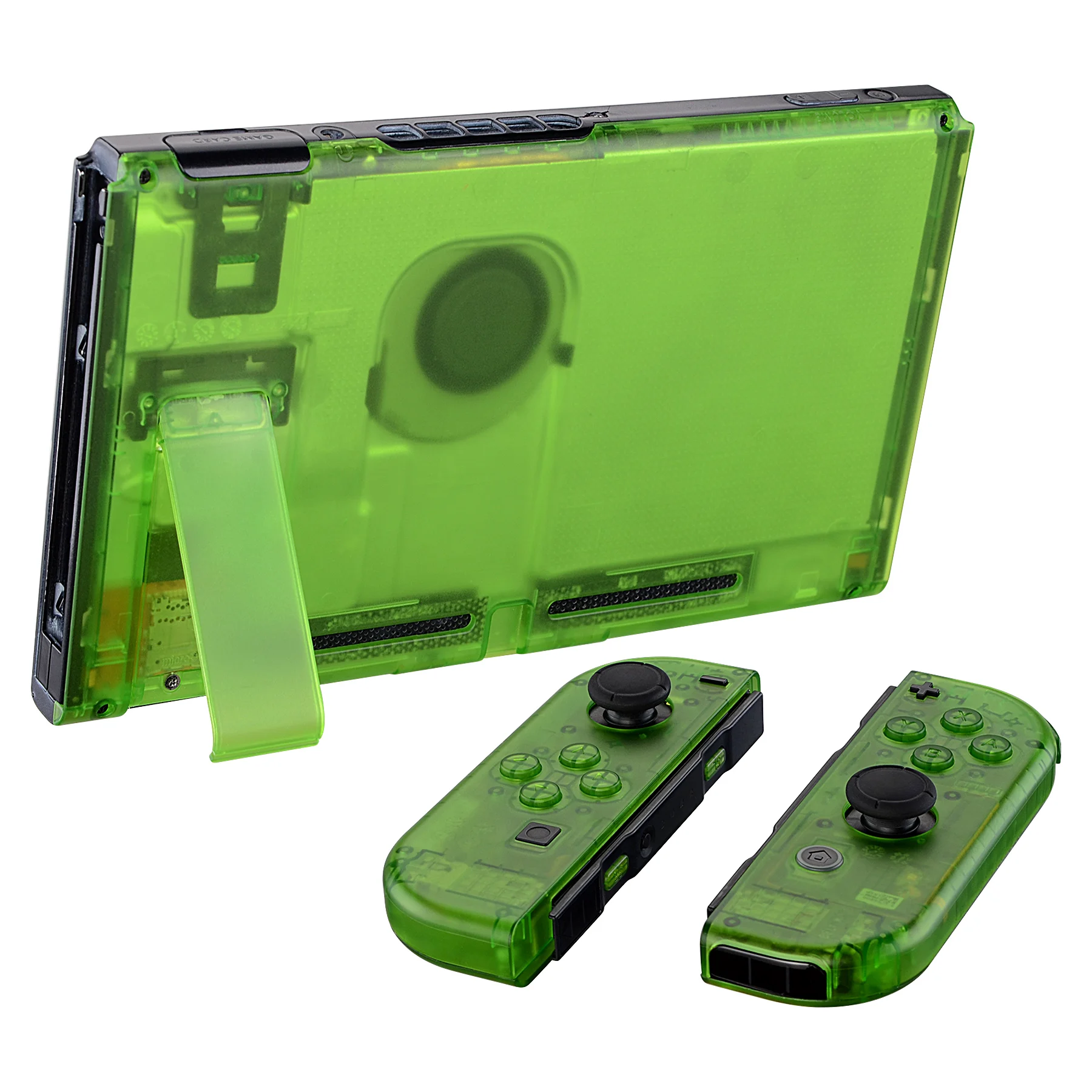 Boîtier Transparent de la plaque arrière de la Console Nintendo Switch, vert Transparent, avec boutons