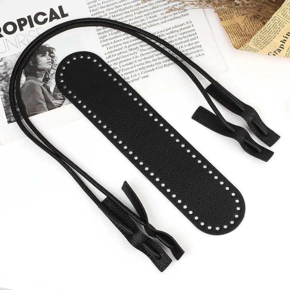 

1Set Leather Bag Strap Handmade Handbag Woven Set Bag Bottoms With Holes Accessories For DIY High Quality Knitting Bag Handbag