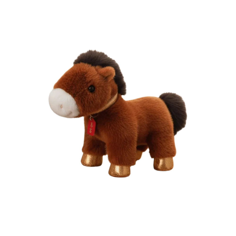 

Simulation Foal Doll 25cm Lucky Pony Plush Toys Cartoon Soft Stuffed Horse Doll Blessing Red Chinese New Year Decorations Home