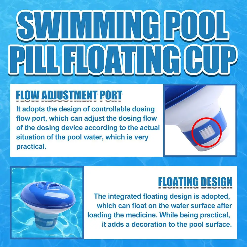 Floating Chlorine Dispenser Adjustable Flow Ports Twist Lock Pool Chemical Dosing Device Water Cleaner For Spa Fountain Hot Tub view 4