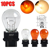 10Pcs Clear Car External Turn Signal Bulb Halogen Lamp GT25 3156 3157 12V 21W 21/5W Brake Light W2.5x16D Amber White Taillight