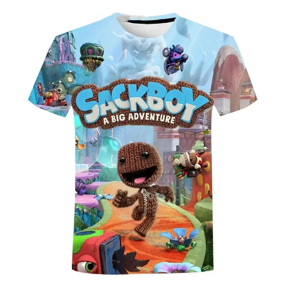 Funny Summer Sackboy Little Big Planet Anime Game 3D T Shirt Fashion Kids Casual T-shirt Boy Girl Unisex Tshirt Children's Tops