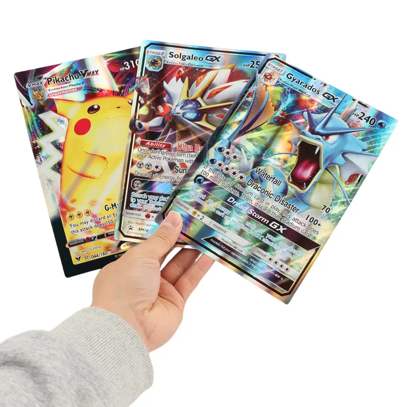 30 Stuks Oversized Pokemon Kaarten Jumbo Letters Kaarten Mega Vmax Vstar Gx Arceus Pikachu Charizard Super Glanzende Zeldzame Kaart Verjaardag Gif