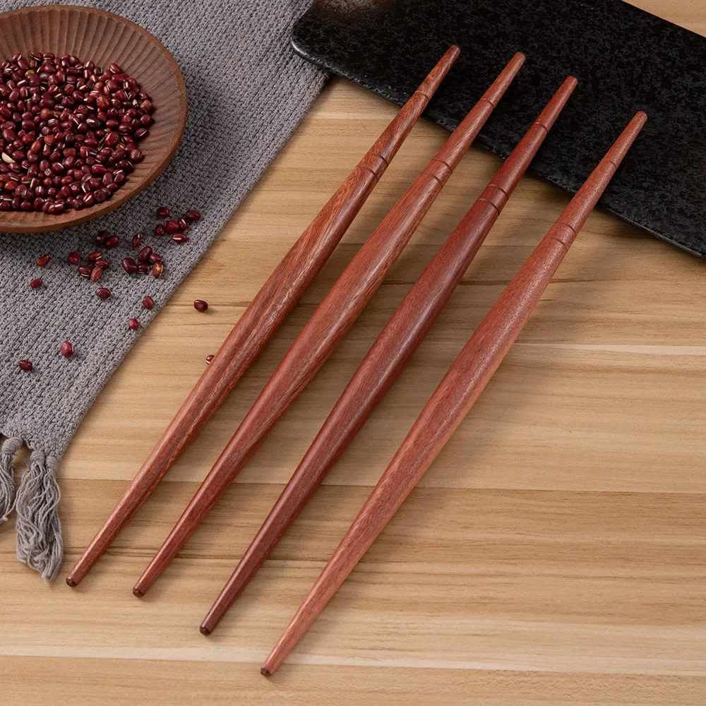 Ebony and rosewood rolling pin for dumpling skin, with graduations, made of solid wood and pointed at both ends