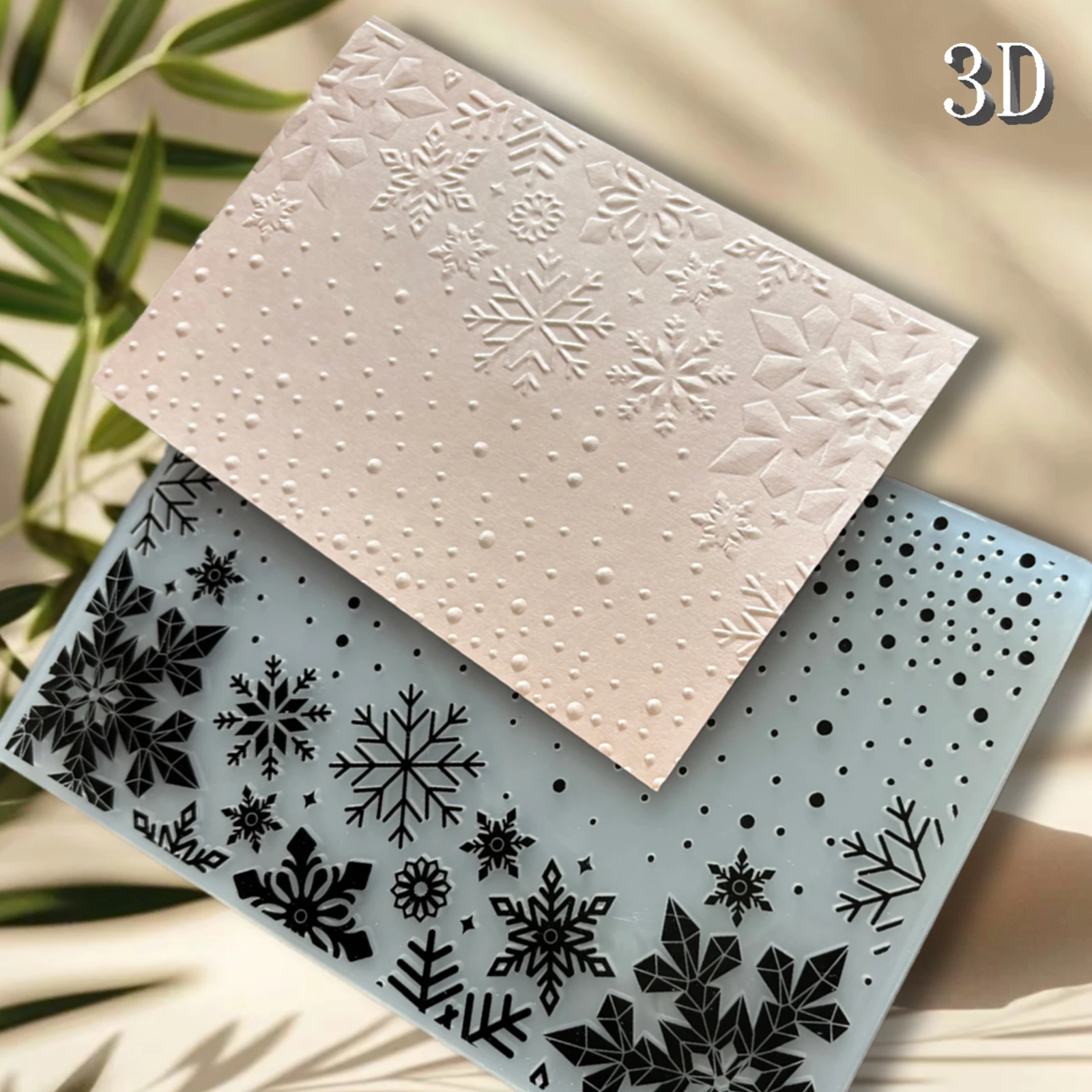 Der neueste meistverkaufte Weihnachtselement-Ordner mit hohler Schneeflocke und 3D-Reliefprägung mit Farbverlauf eignet sich für verschiedene Papiere