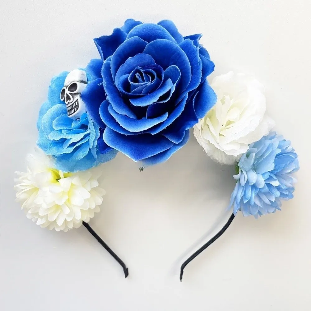 Fashion Plastic Halloween Headband Ghost Claw Gothic Floral Hair Hoop Multicolor Halloween Costume Rose Flower Crown Wedding
