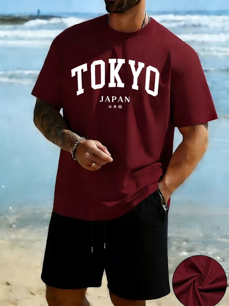 

Tokyo Japan Letter Creative Design Cotton Basic Tees New In Mens Set Breathable Daily Fashion Tee Shirts Casual Summer Sweatpant