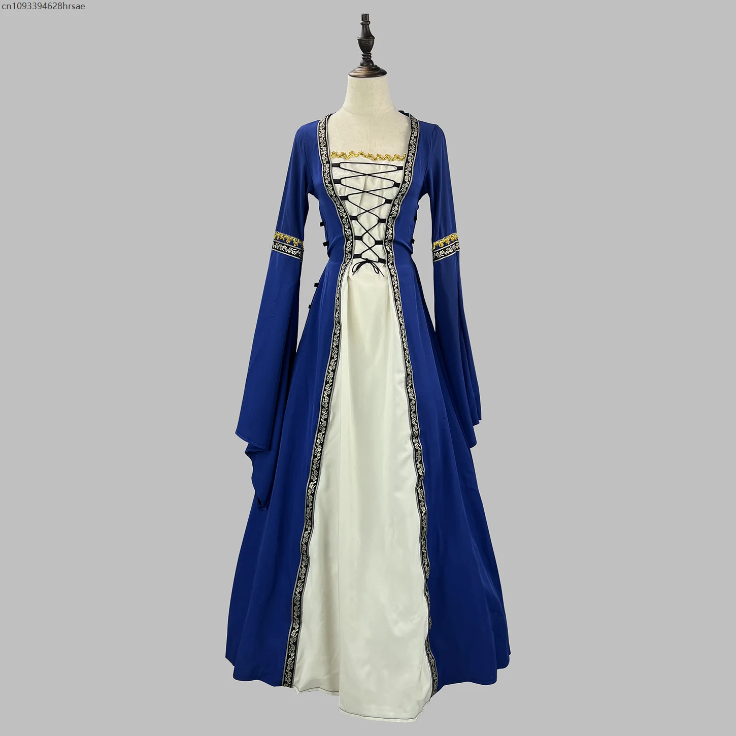 

Medieval Carnival Cosplay Costume Femmes Vintage Court Prom Bell Sleeve Princess Renaissance Gothic Dress