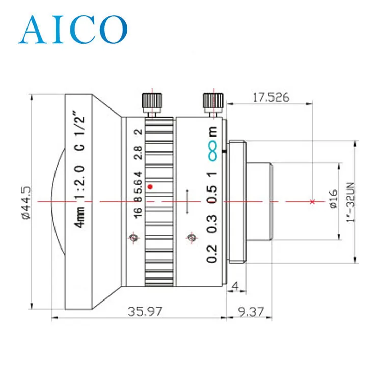 Focal Length 4.0mm 1/2 Inch Manual Iris 2mp 4mm Fov 90 Degree Deg Low Distortion C Mount Industrial Vision Cctv Fa Lens For 1/2
