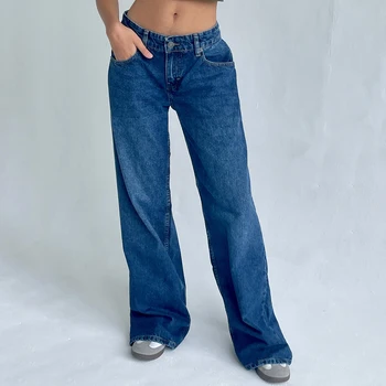 Y2K Baggy Straight Jeans 6 Y2K Baggy Jeans for Women Trendy Low Rise Casual Straight Leg Boyfriend Jeans Denim Pants with Pocket Streetwear 6