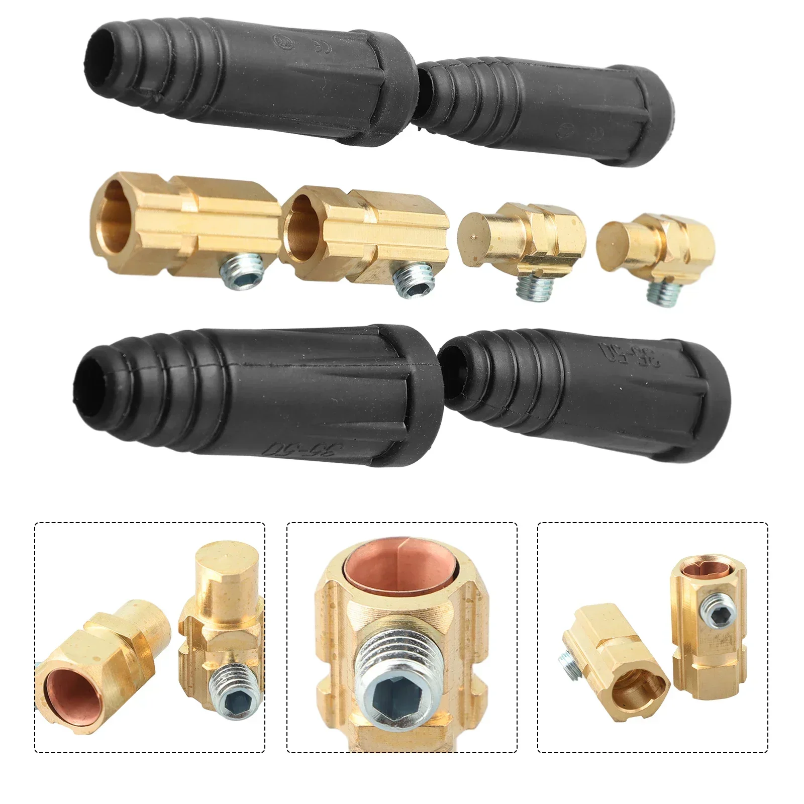 

Welding Cable Quick Connector For 200Amp-300Amp (#4-#1) 35-50 SQ-MM 2 Set Copper Male-female Reliable Versatile