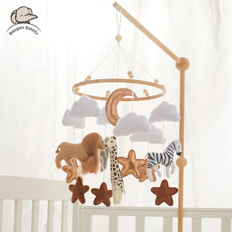 Baby Rattle Toy 0-12 Months Wooden Mobile On The Bed Newborn Music Box Bed Bell Hanging Toys Holder Bracket Infant Crib Boy Toys