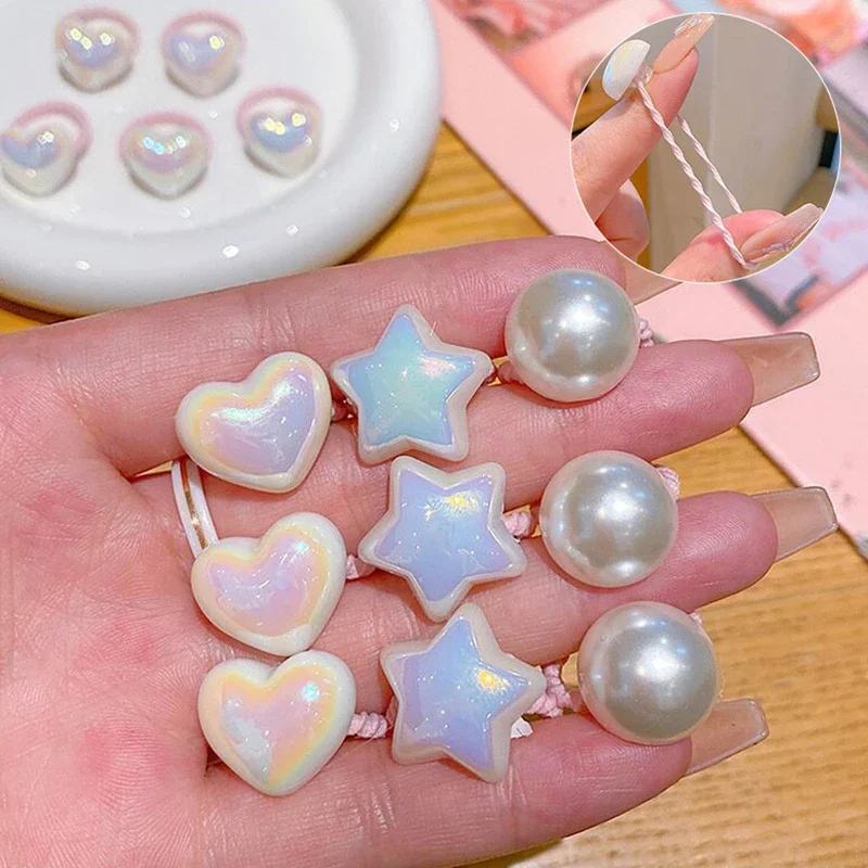 Cartoon Love Heart Star Elastici per capelli Elastico per bambini Corde per capelli per bambini Accessori 10 pezzi Fasce per capelli per bambina carina