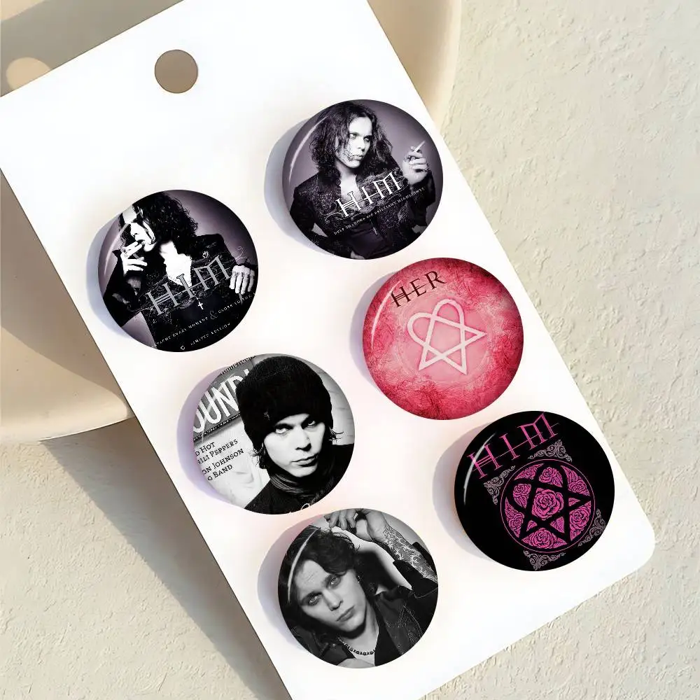 Rock H-HIM Band Anime Foto-Broschen Kreative Runde Abzeichen Geschenk-Pins