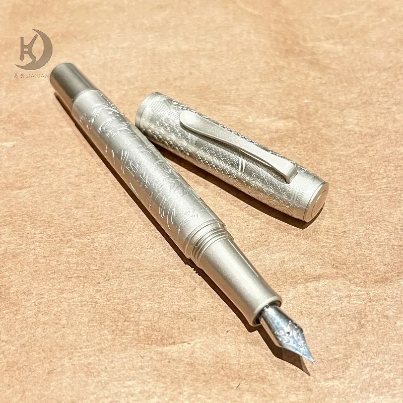 

Yongsheng Ancient Silver Corrosion Design Metal Calligraphy Pen,Tea Cigarette Design Pen for Office,Business,Home