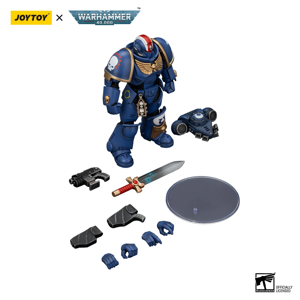 [EN STOCK] JOYTOY Warhammer 40K 1/18 figurine Ultramarines héros du chapitre Primaris lieutenant Erastus jouets modèle