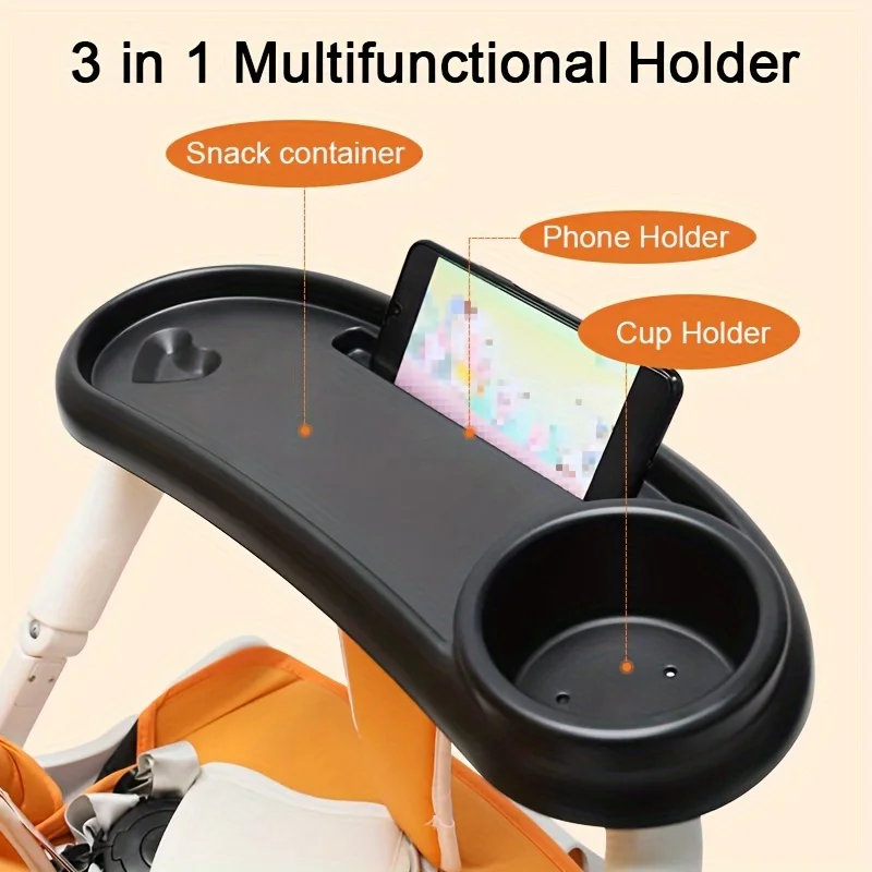 Universal 3-in-1 Stroller Cup Holder with Phone and Snack Tray- Perfect Gift for Moms and Dads on Christmas, Thanksgiving