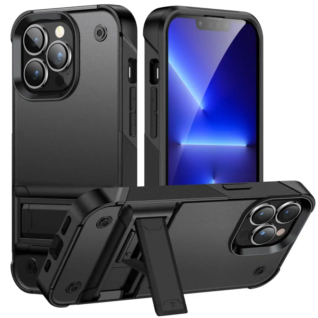 Custodia antiurto Armor per Xiaomi Redmi Note 9 9s 10 10s 11 Pro Global Poco X3 Pro TPU Bumper Cover posteriore con cavalletto in plastica dura