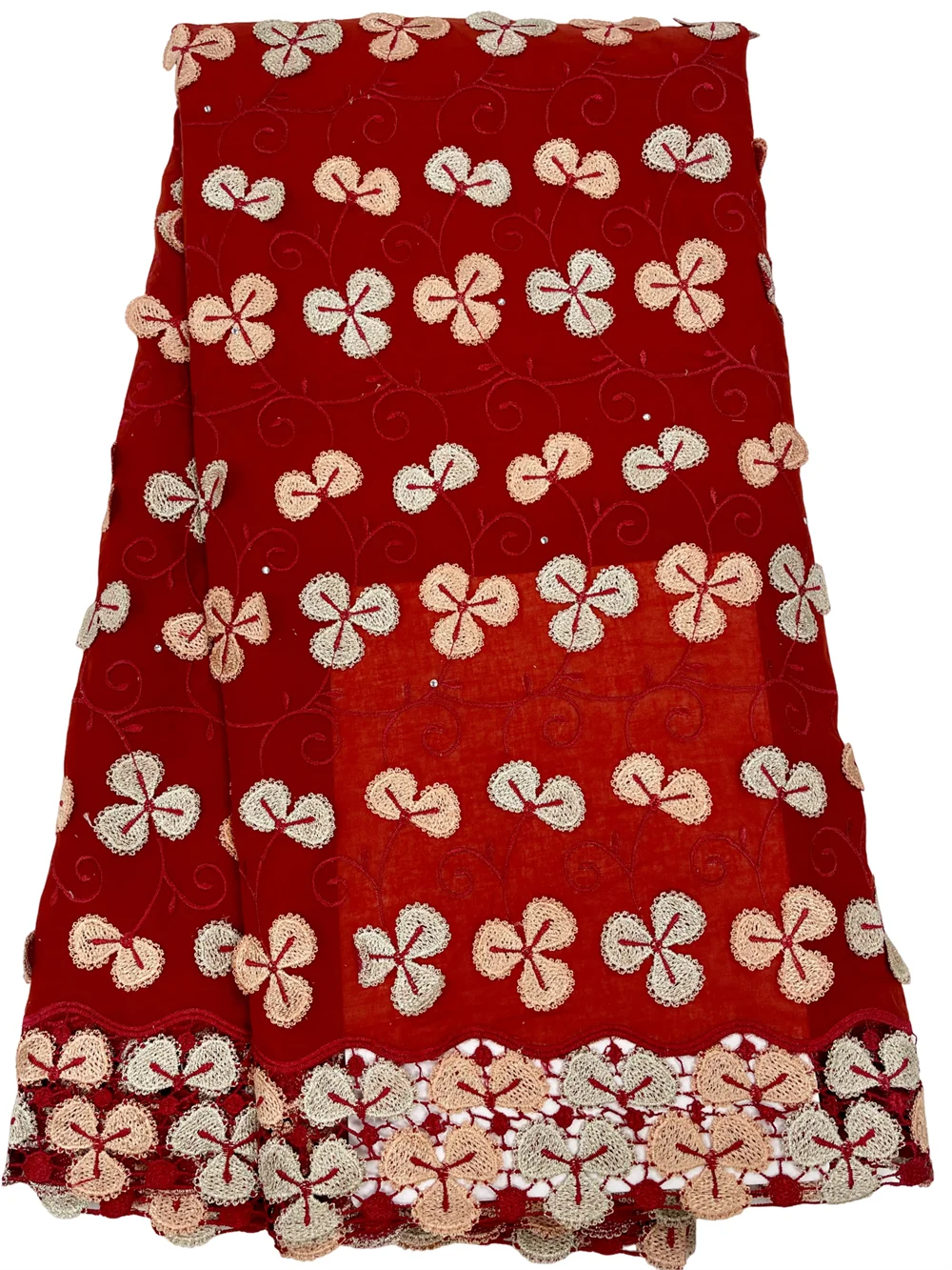3D Bloemen Afrikaanse 100% Katoenen Zwitserse Voile Kantstoffen Hoge Kwaliteit Nigeriaanse 2026 Dames Feestmateriaal Voor Kleding En Naaien