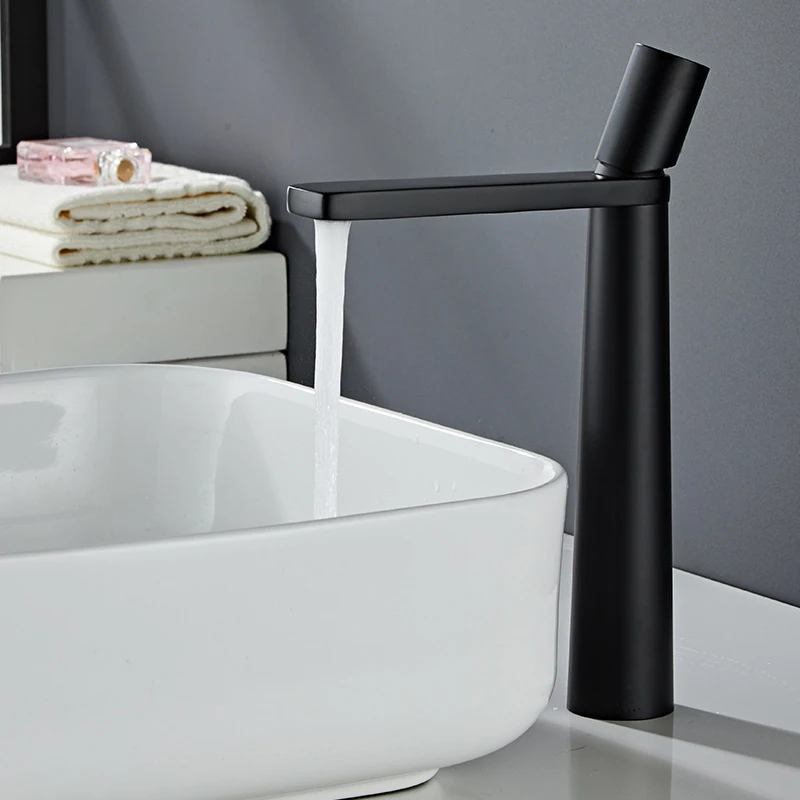 White Bathroom Basin Faucet Black/Chrome Black/Chrome/White Sink Mixer Tap Hot and Cold Single Handle Basin Faucet