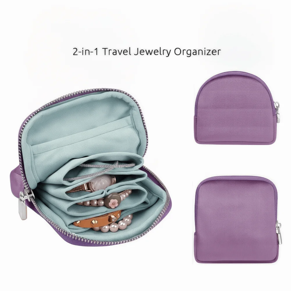 Magnetic Detachable Magnetic Jewelry Case Soft Velvet Double Layer Detachable Velvet Pouch Lightweight Design Two in One