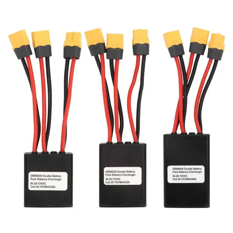 Electric Bike Dual Battery Discharge Converter 24-72VDC Dual Battery Pack Switch Balancer Double Parallel Module with XT90 P - view 2