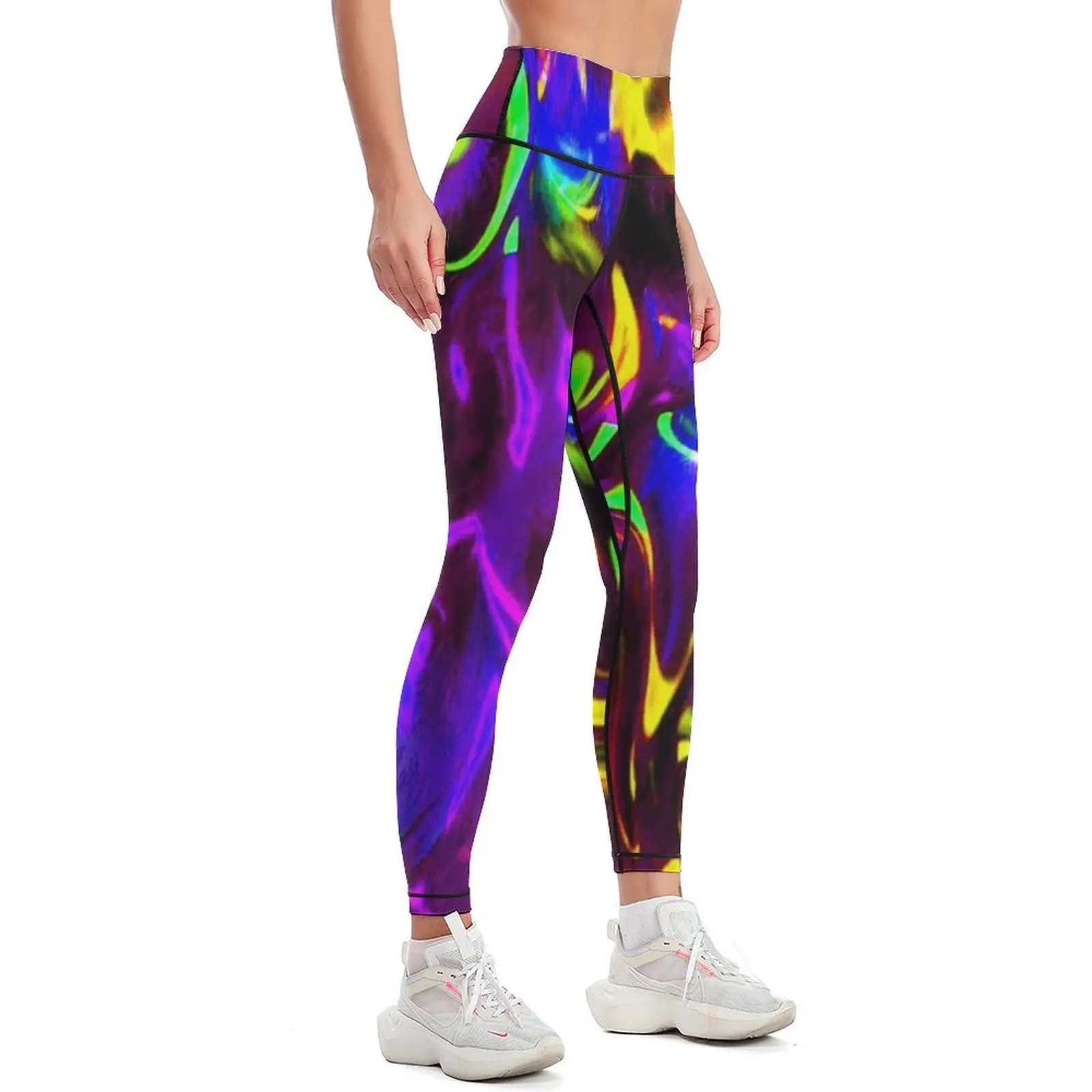 Rave Rainbow of Glow Stick Fire Leggings workout clothes for gym womans sportswear for gym push up legging Womens Leggings