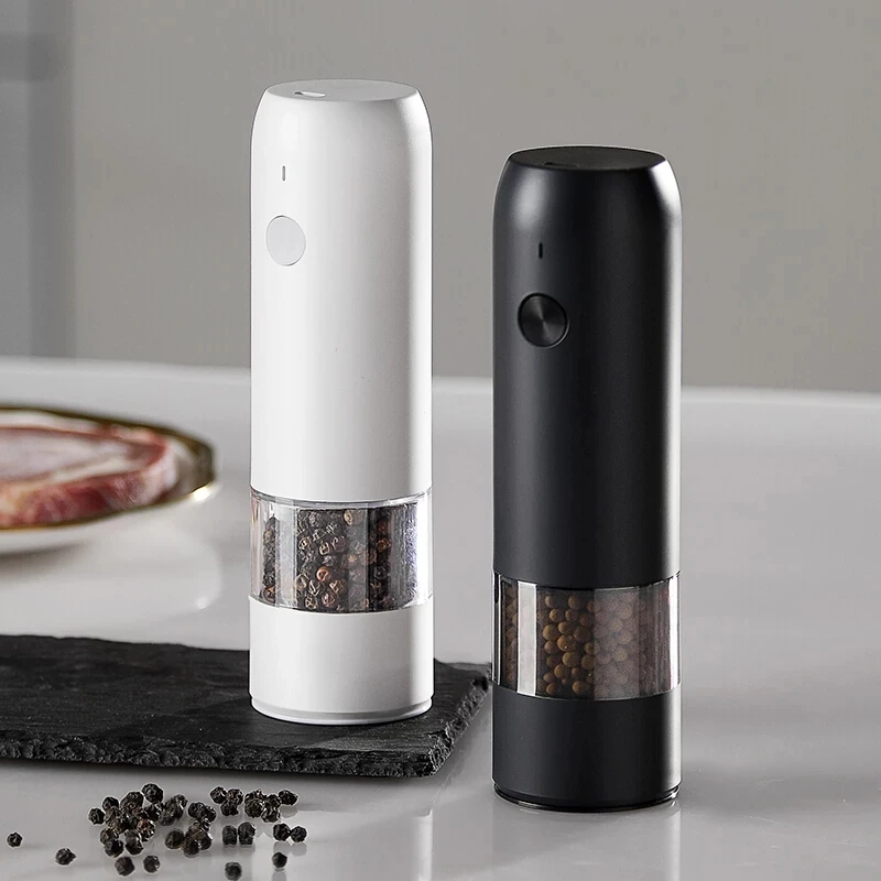 Elektrische Automatische Zout En Pepermolen Set Oplaadbare Met Usb Gravity Spice Mill Verstelbare Specerijen Grinder Keuken Gereedschap