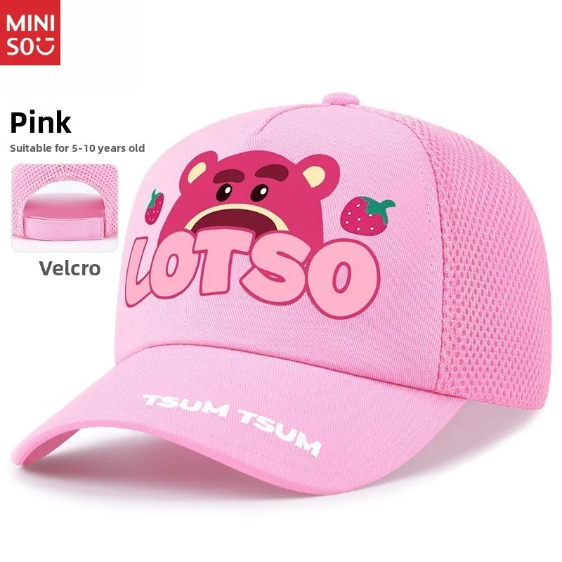 Disney Strawberry Bear Kinderhoed Zonnebrandcrème Girl Shade Baseball Cap Dames Nieuwe meisjesbescherming tegen buiten